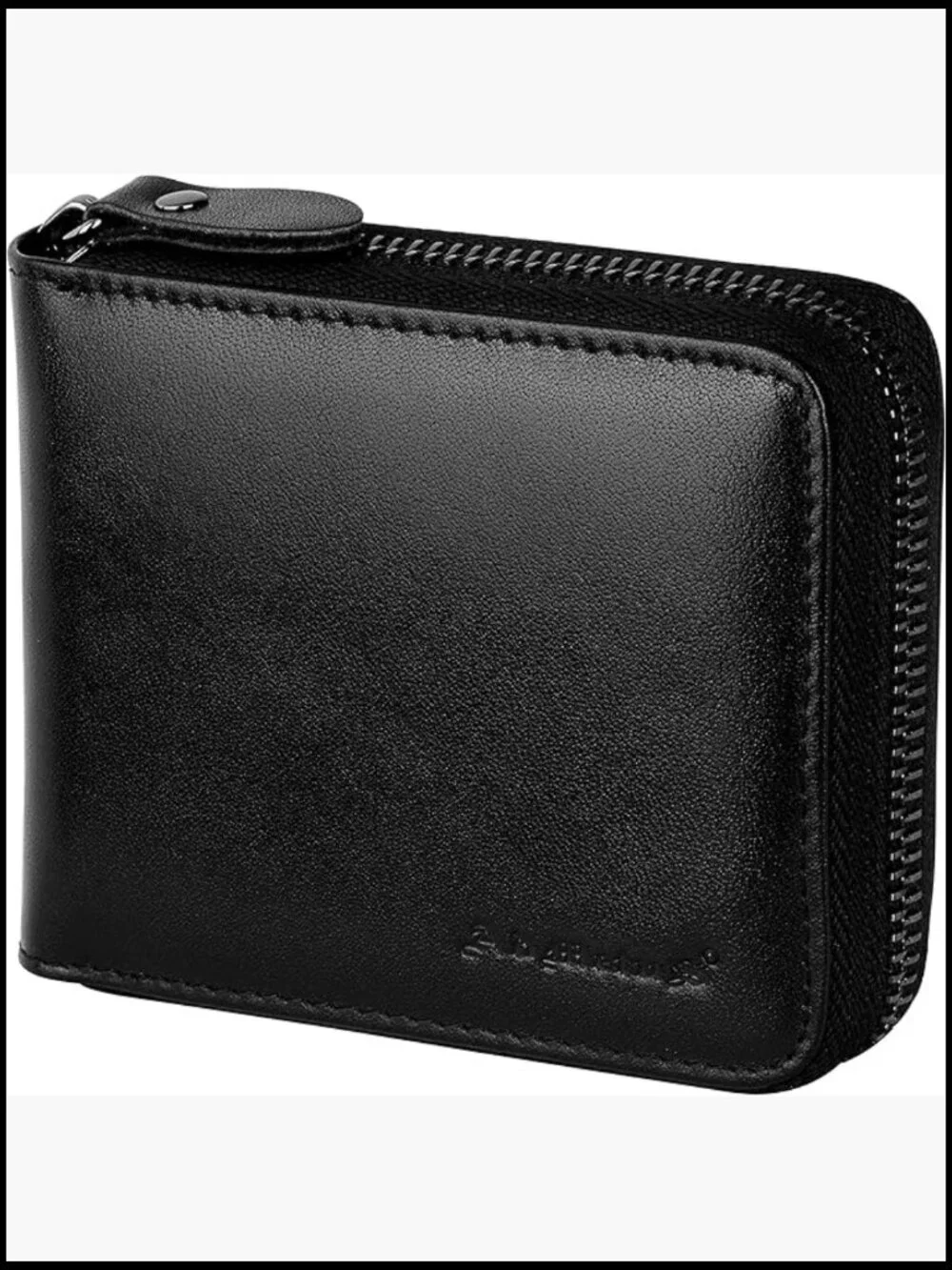 Mens Genuine Leather Bifold Wallet RFID Blocking Zip Around Card Holder